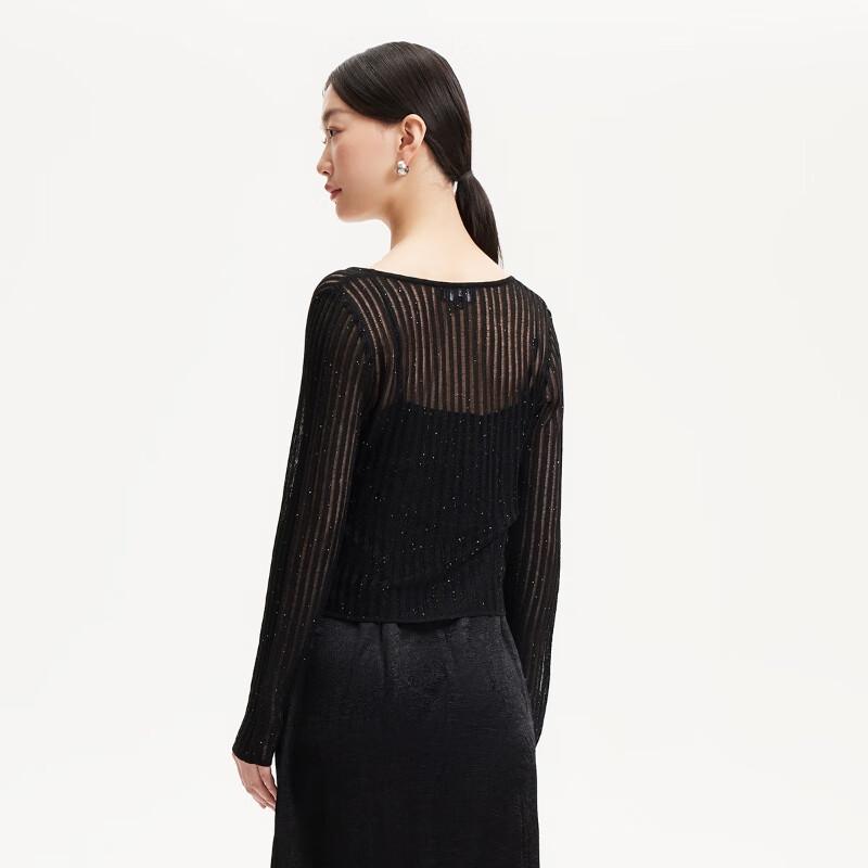 VEROMODA Women's Sequin V-Neck Knit Cardigan