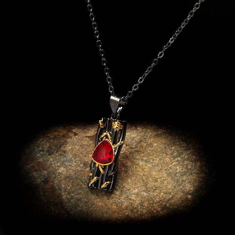 

Дизайнерское итальянское гранатовое кольцо, европейское сложное романтическое ювелирное ожерелье