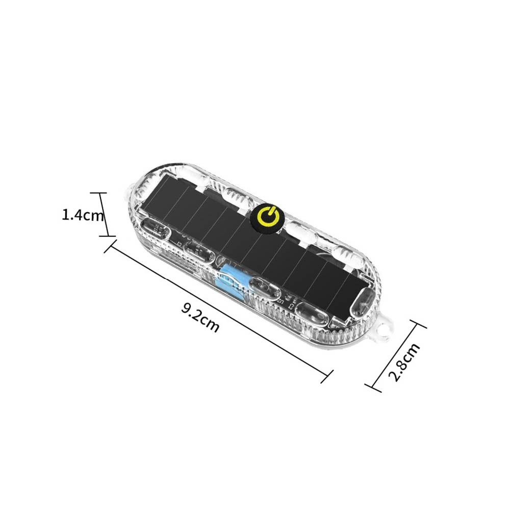 Waterproof Solar LED Warning Light Solar Powered Motorcycle Tail Light Bicycle Safety Light
