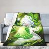 Cookie Run Kingdom White Lily Cookie Blankets Coral Fleece Plush Autumn Winter Breathable Lightweight Throw Blankets for Sofa