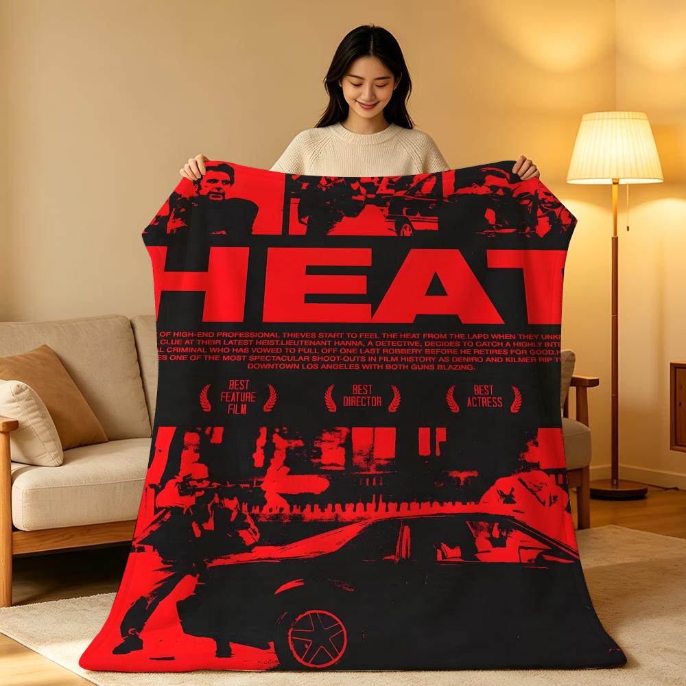 Movie H-Heat Throw High-Density Short Plush Blanket Soft Skin-Friendly for Sofa Nap Air-Conditioned Room