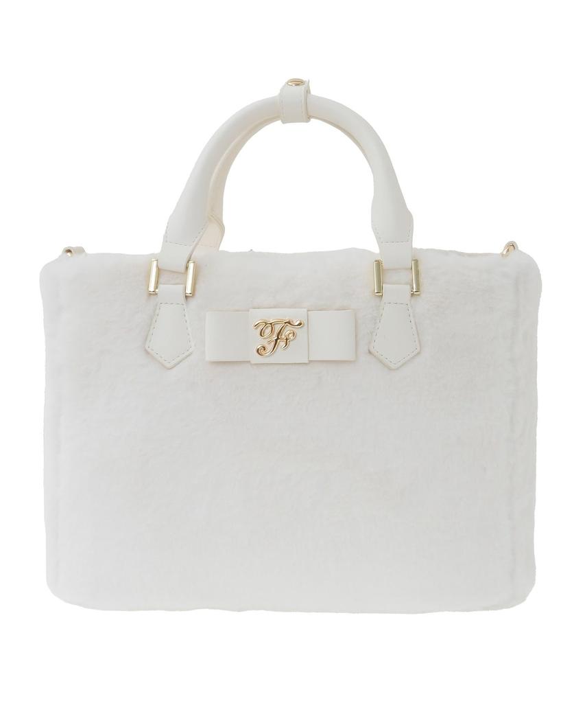 Maison de FLEUR Faux Fur Divided Size 08001036200 Bag, White, F, Handbag,