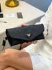 Prada Schwarzes PU-Leder Brillenetui mit Clip