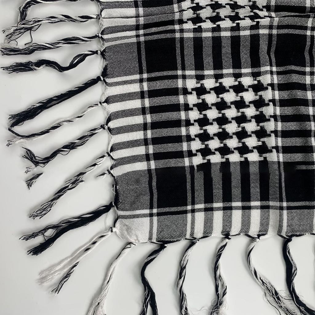 Lightweight Adult Lattice Pattern Shemagh Scarf Multi Purpose Headscarf Adjustable Religious Scarf Outdoor Headwrap