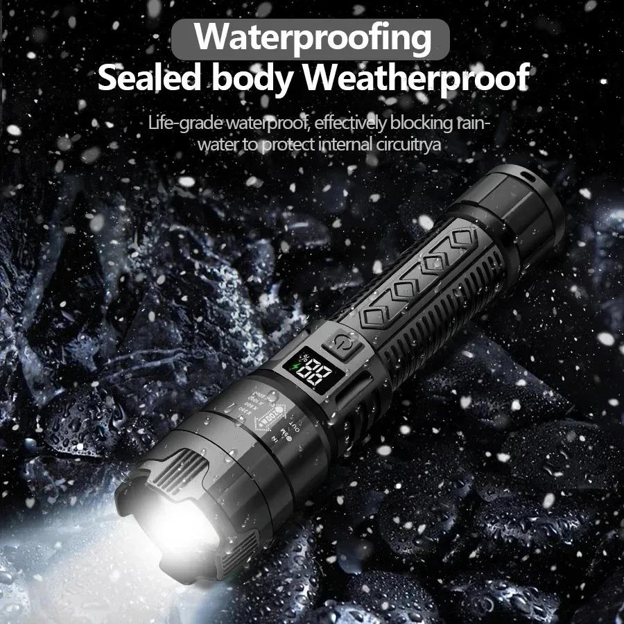 Strong Light Ultra Bright 2000LM LED Flashlight USB Rechargeable Long Range Zoom Tactical Torch Outdoor Camping Fishing Lantern