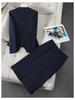Elegant Navy Blue Women's Suit Set - Autumn 2025 High-end Professional Salon Attire