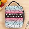 Gradient Web Pattern Lunch Bag For Men  Graphic Office Lunch Box Retro Portable Oxford Cooler Bag