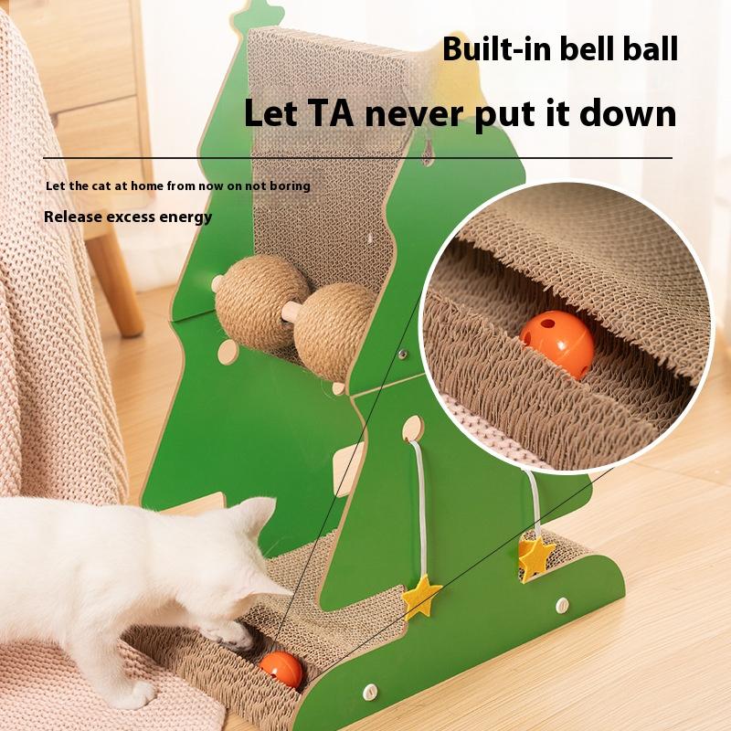 Cat climbing frame, cat scratch board, vertical cat scratch post, wear-resistant cat scratch ball, cat teaser toy