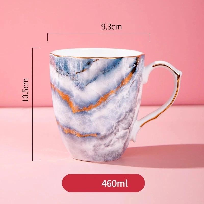 Bone China Coffee Mug – Gold Rim Floral Porcelain Cup for Tea, Milk & Home Office Use