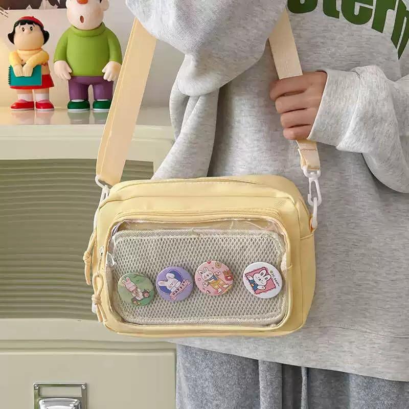New Y2K Charming Ita Knapsack Roomy Commute Knapsack Female Transparent DIY Display Rucksack Open-air Trend Journey School Tote
