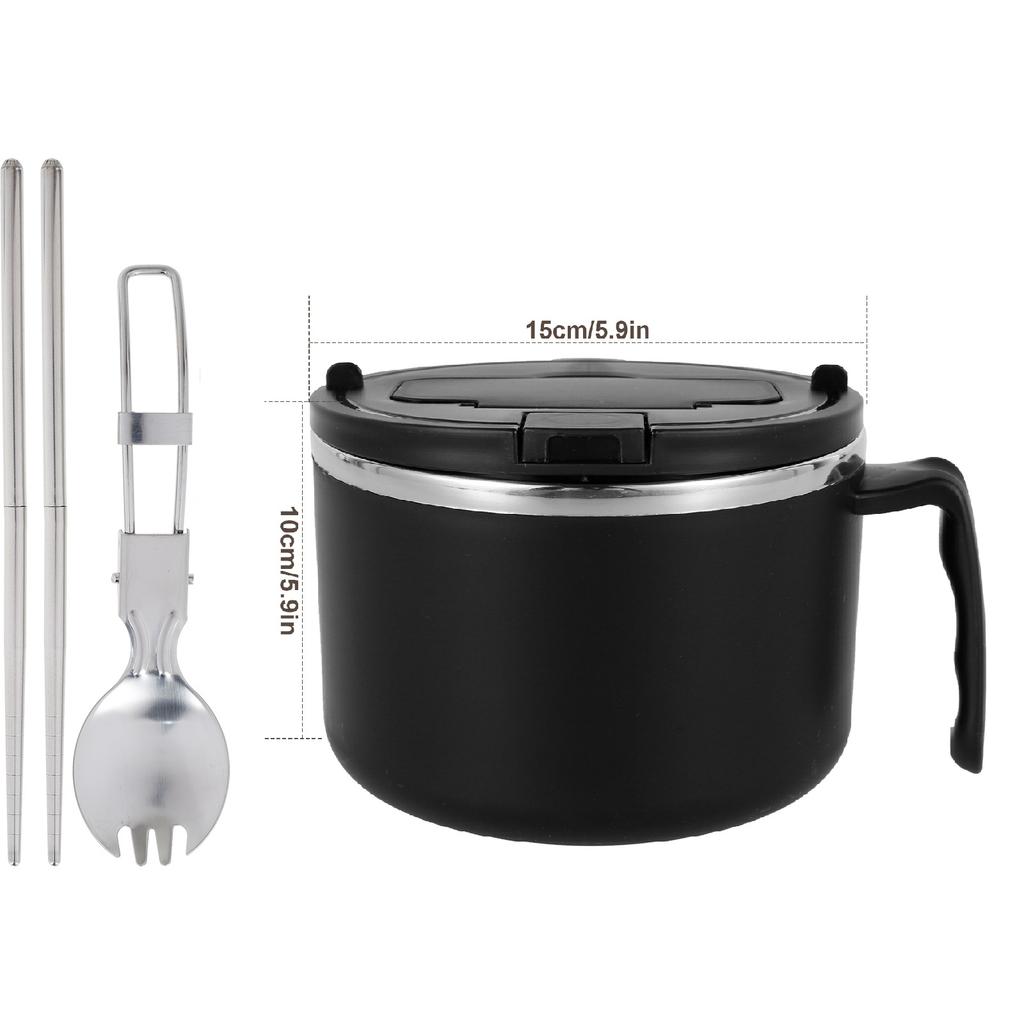 1200ml Rapid Ramen Schüssel mit filterbarem Deckel Mikrowellen Ramen Nudelschüssel mit Löffel Essstäbchen BPA-freie Ramen Kochschüssel