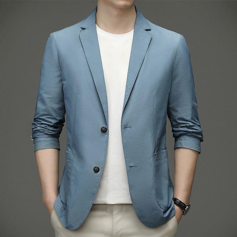 Yaz Ince Erkek Blazer Ceket Yüksek Kaliteli erkek Moda Rahat Buz Ipek Nefes Takım Elbise Ceket Erkekler için Düğün Takımları 4XL