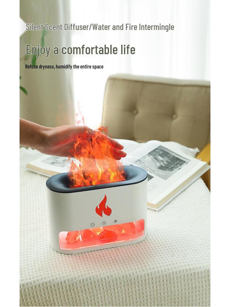 Seven-Color Ultrasonic Aroma Diffuser with Salt Stone