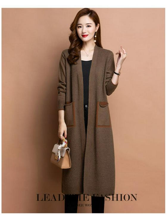 Women's Plus Size Long Knit Cardigan Shawl - Fashionable Autumn/Winter Outerwear
