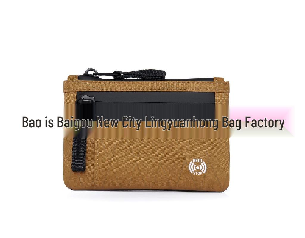 RFID Coin Purse and Anti-theft Card Holder Mini Travel Wallet with Keychain