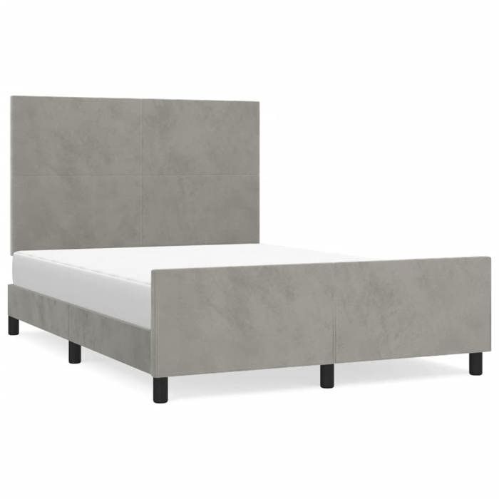 VidaXL Cadre de lit avec tête de lit Gris clair 140x190 cm Velours3125629