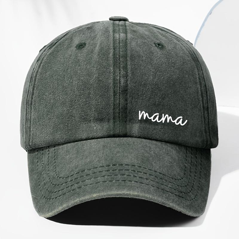 1pc Women's "Mom" Printed Baseball Cap,Retro Washed Daddy Hat,Outdoor Adjustable Mother's Day Gift,Suitable for Sports,Fishing
