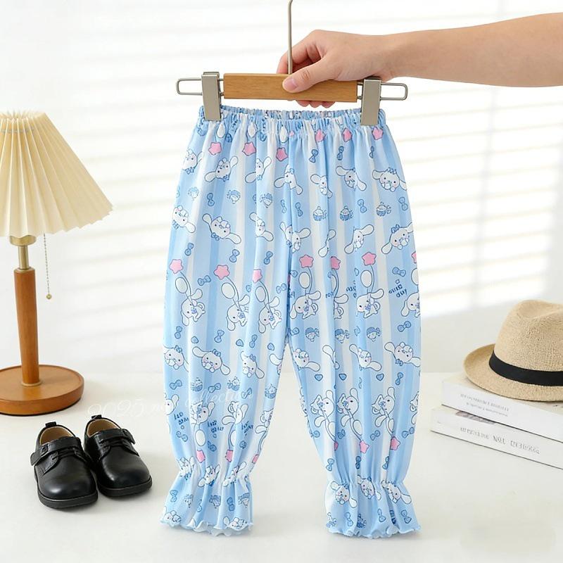 Girls' Ice Silk Short-Sleeve T-shirt & Mosquito Repellent Pants Two-Piece Set