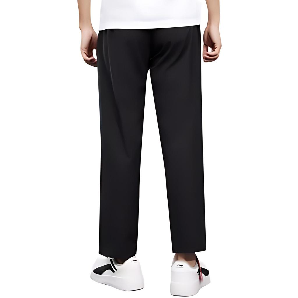 Li-Ning Breathable Loose Knitted Sports Pants Unisex Bottoms Black AYKT745