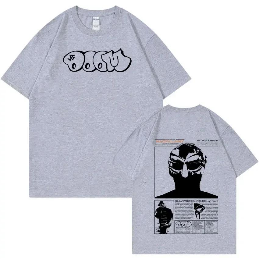Rapper Mf Doom Graphic T Shirt Madvillainy Metal Music Album T-shirt Men Women Punk Vintage Oversized Cotton Tshirt Streetwear