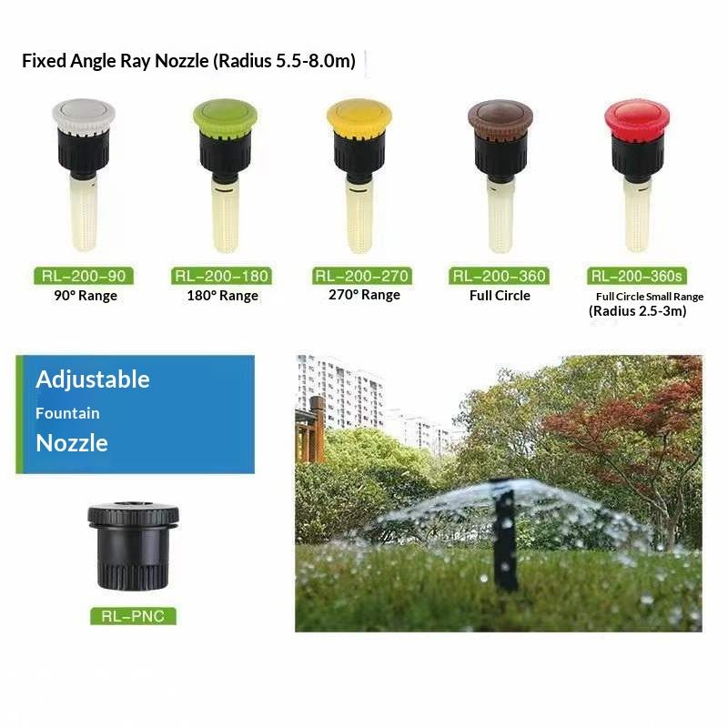 1Pcs Garden Lawn Irrigation Rotary Sprinkler Adjustable Ray Jet Nozzle Sprinkler With 90/180/270/360 Arc 5.5-8.0 Meters Range