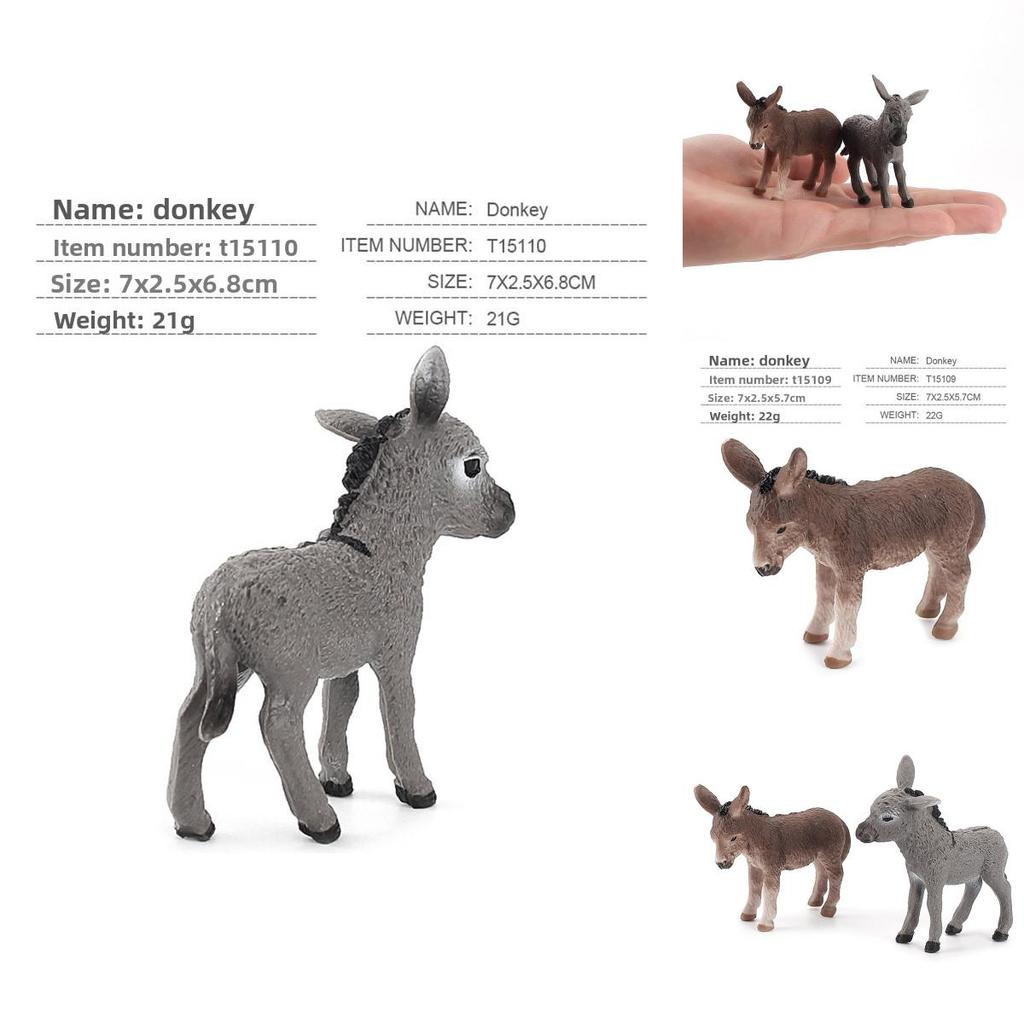 Realistic Animal Model For Children Pvc Mini Donkey Figurine Learning Toy