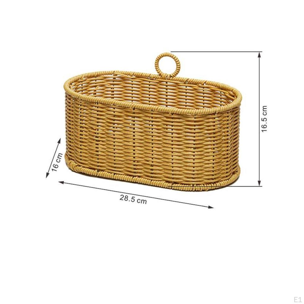 WallMounted Wicker Basket MultiUse Textile Container SpaceSaving House Decoration for