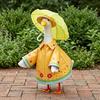 1 Set Porch Goose Outfit Waterproof Goose Raincoat Hat And Umbrella Summer Goose Floral Costume Fits 23 Inch Lawn Goose Statue Outdoor Decor Garden
