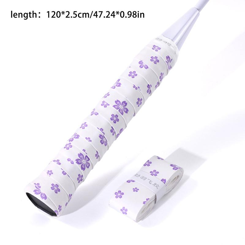 1 Stück Kirschblüten-Print Tennis Badminton Griffband Schweißabsorbierend Stoßdämpfend Schnell Selbstklebend Griff Verschleißfest Rutschfest
