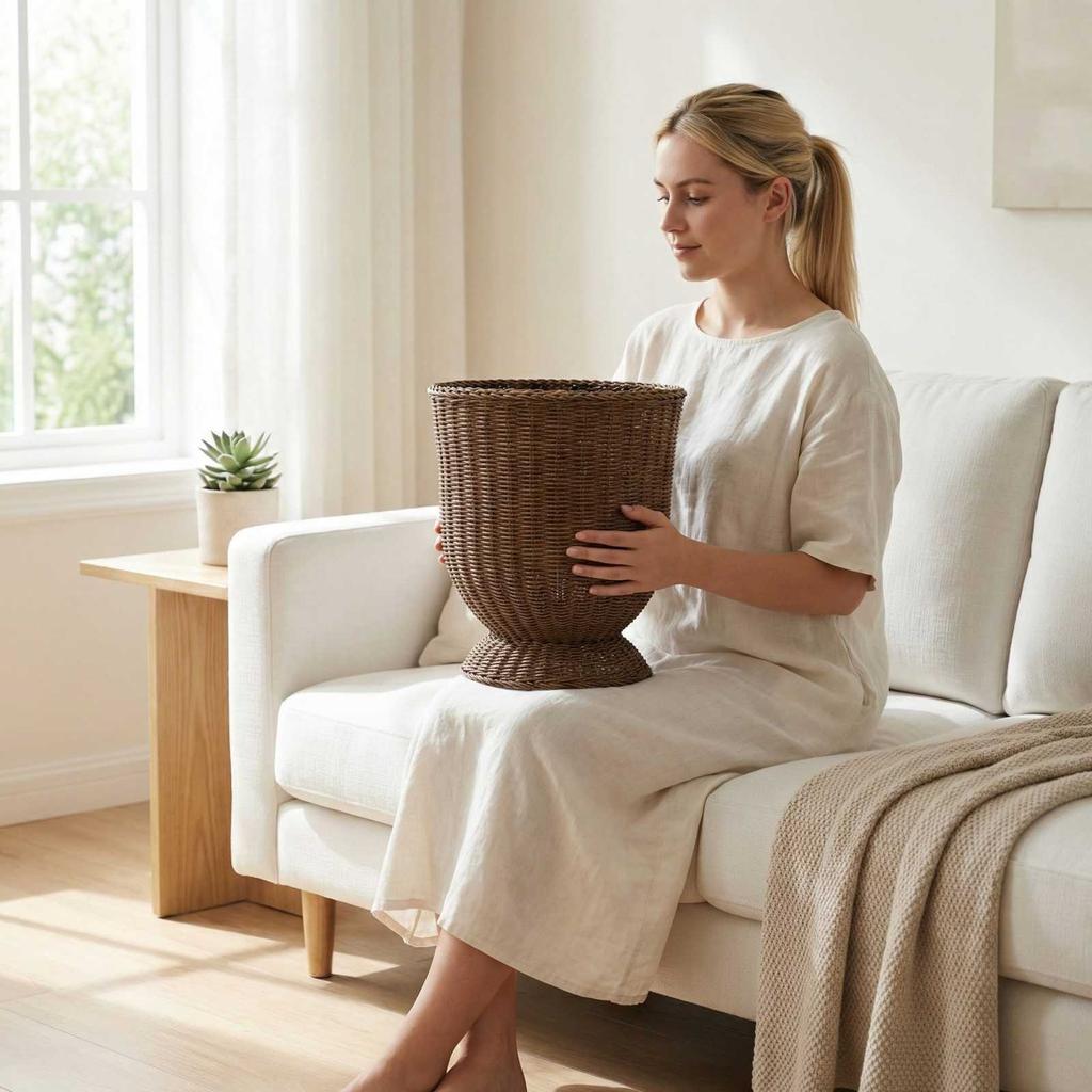 16-inch Woven Flower Pot - The Perfect Gift For Friends.