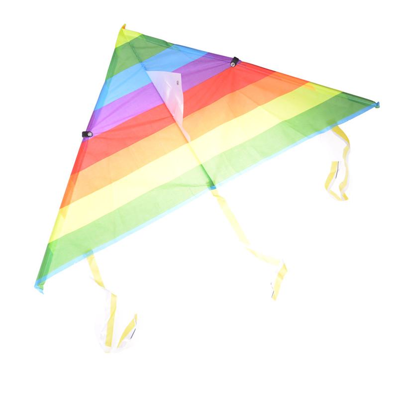 Rainbow Triangle Nylon Outdoor Sports Flying Kite Kite Line String Board Toy