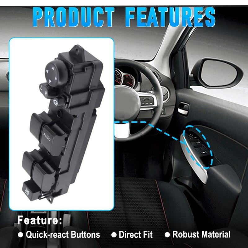 DF82-66-350A For Mazda 2 2008-2012 ABS Black Electric Power Window Switch D652-66-350A DF8266350A D65266350A