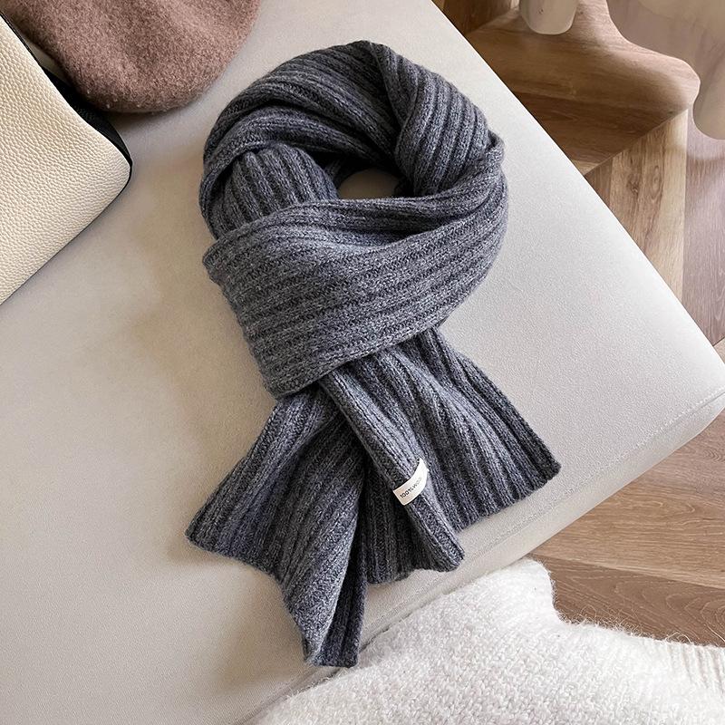 New Wool Scarf Women's Autumn and Winter Red Versatile Shawl Thickened Warm Knitted Scarf Universal