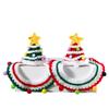 Hand-Crocheted Wool Knit Cat & Dog Christmas Costume Set: Five-Pointed Star Scarf and Hat Accessory