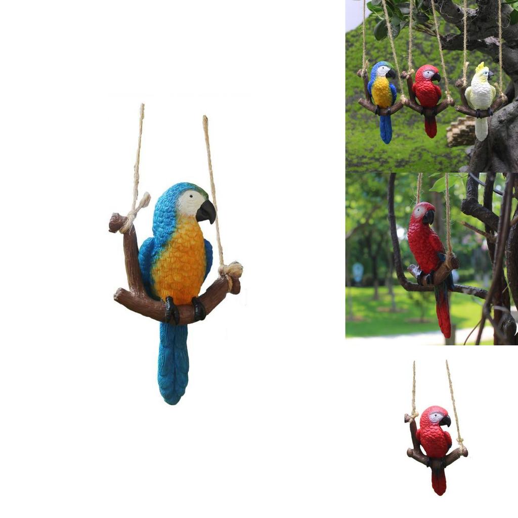 Parrot Hanging Ornament Garden Micro Landscape Resin Craft For Wedding And Party Decor