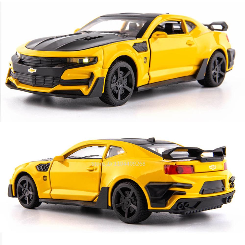 1:32 Scale Camaro Alloy Diecast Model Sports Car Toy Sound Light Doors Opened Police Vehicles Toys for Child Birthday Gifts