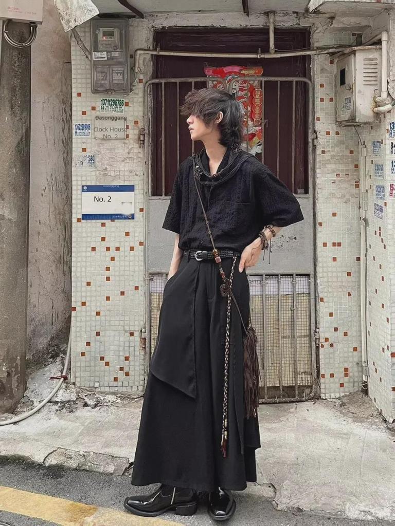 Yamamoto Dark Series Rivet Wide-Leg Harem Pants 2024