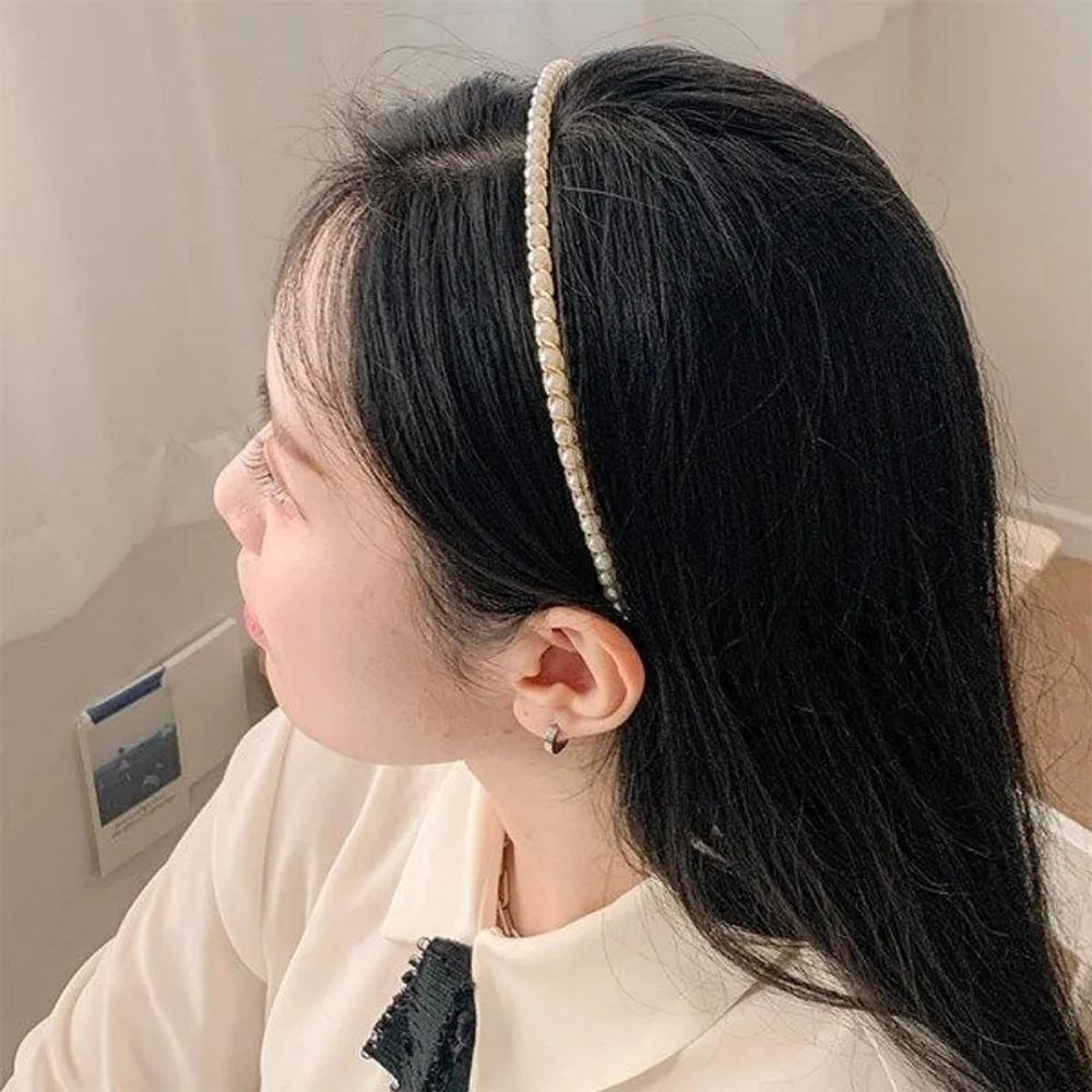 Women s Lovely Hairband Single Strand Pearl Gold Headband A3877_One Color FREE