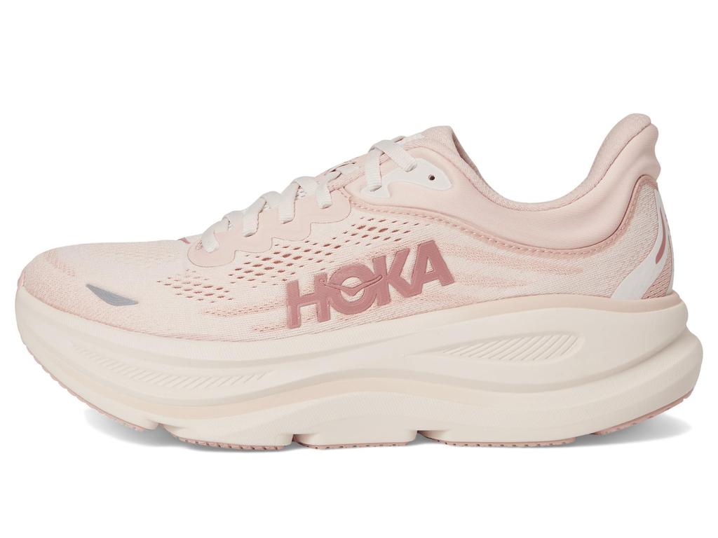 HOKA Bondi 9 Wide Track Field Running Size Greyish Pink x Pale Pink Women's & Shoes, 25.0,