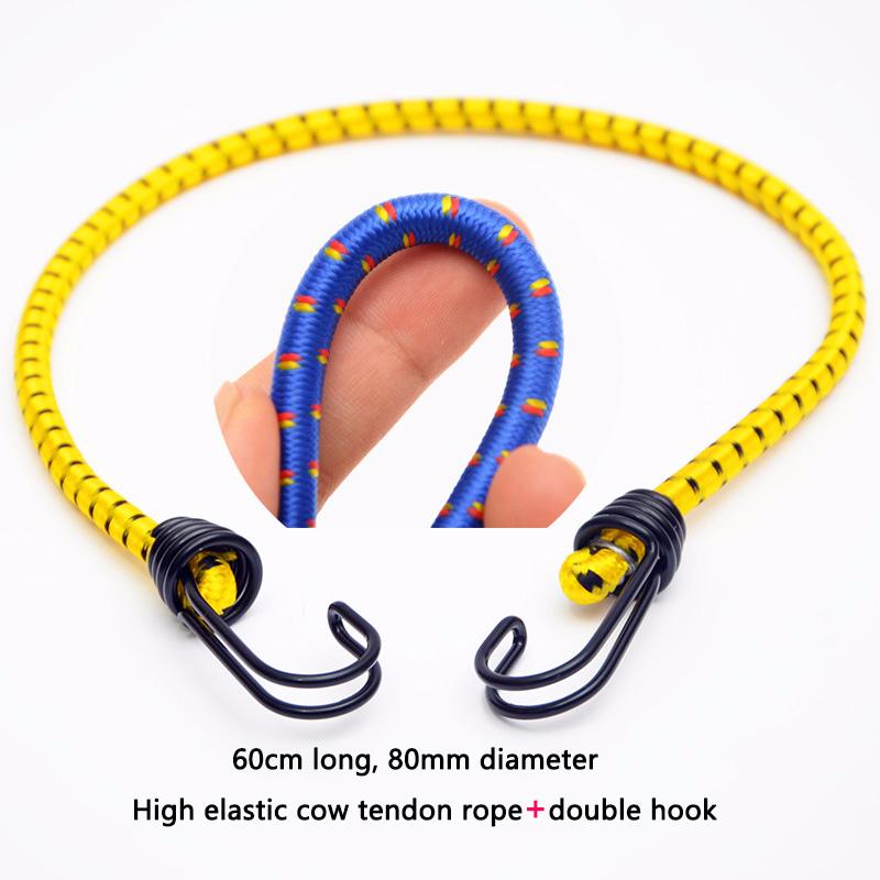 60cmx8mm High Elasticity Luggage Straps Rope Cargo Lashing Bike Equipment Trunk Fixed Rubber Elastic Outdoor Rope Camping