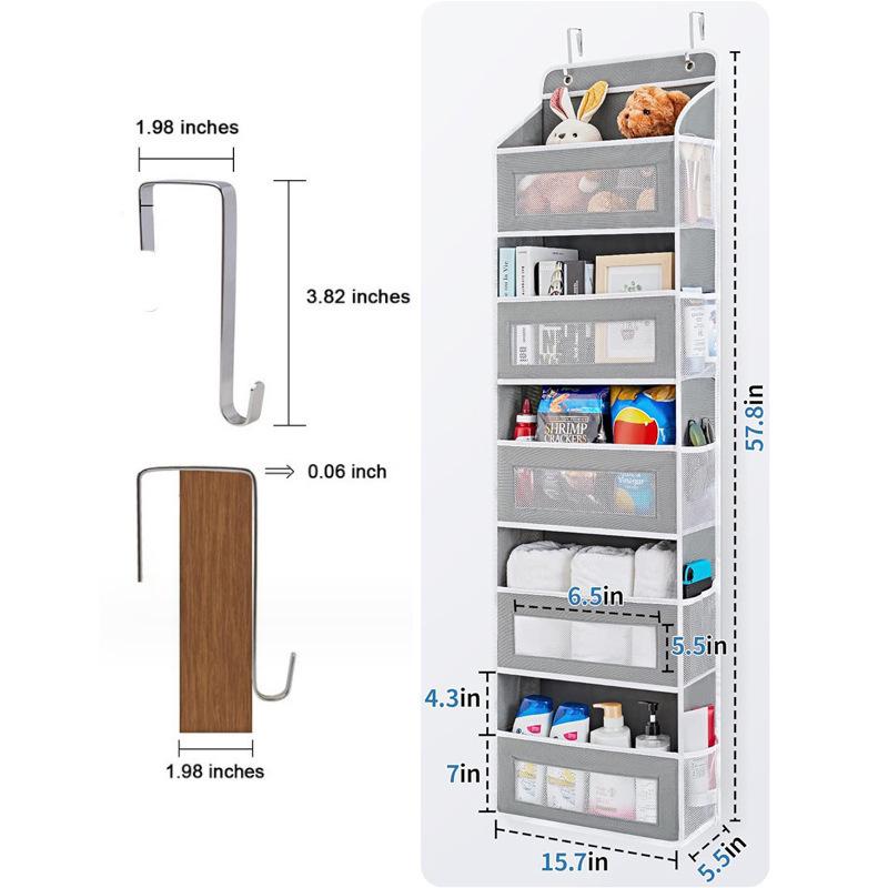Five-Layer Non-Woven Over-the-Door Large Capacity Hanging Storage Bag for Home or Bedroom