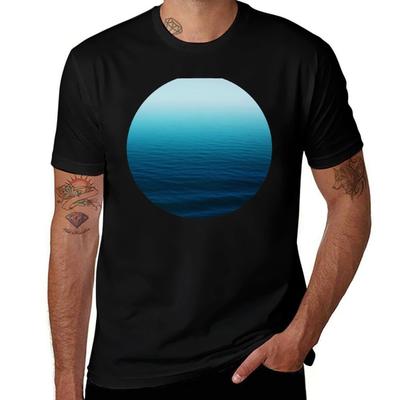 Tiefblaues T-Shirt Minimalistisches Grafik-T-Shirt