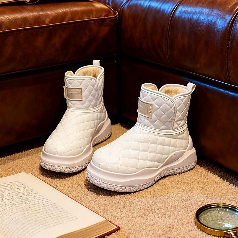 Fleece Thickened Snow Boots Women's Short Boots Winter New Fur Integrated Autumn Flat Cotton Shoes Warm Shoes Women's Shoes