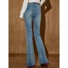 Coolhut2025 Autumn and Winter New Women's Fashion Versatile Slimming Slit Bootcut Jeans Women's Flared Jeans