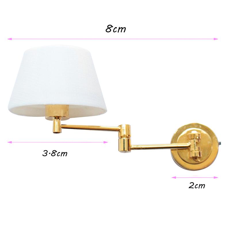 1:12 Dollhouse Mini Wall Lamp Led Lamp Foldable Telescopic Wall Light Decor Toy