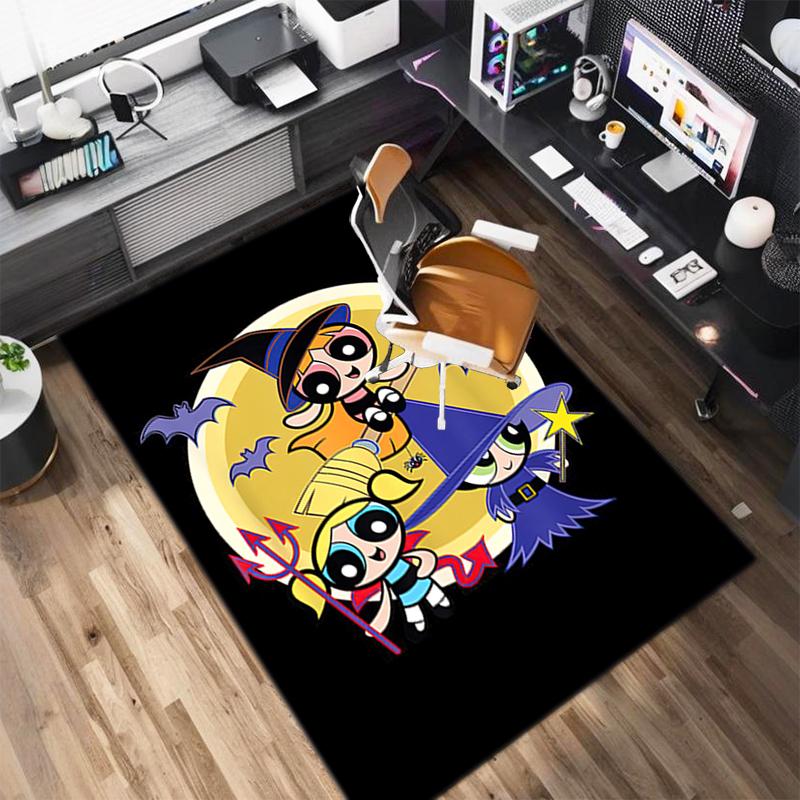 1Pc The Powerpuff Girls Printed rectangle carpet, home door mat, outdoor travel protection carpet A8