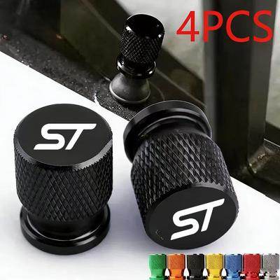 For ST LINE Stline Focus 2 3 1 MK2 MK3 MK1 Fusion Everest Escape Explorer 4Pcs Car Wheel Tire Valve Caps Airdust Covers