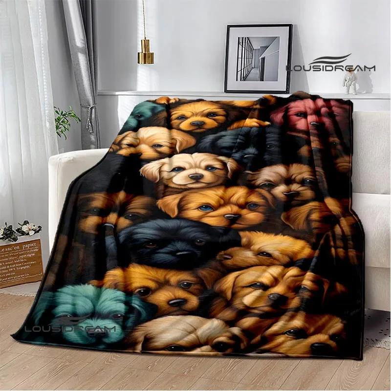 3D Cute dog printed blanket Flannel Warm blankets Soft and comfortable blanket bed linings cubre cama Birthday Gift