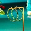 Minimalist Red Green Twist Round Circle Earrings for Women  Christmas Colorful Earrings Ear Hoop Festival Jewelry Gifts