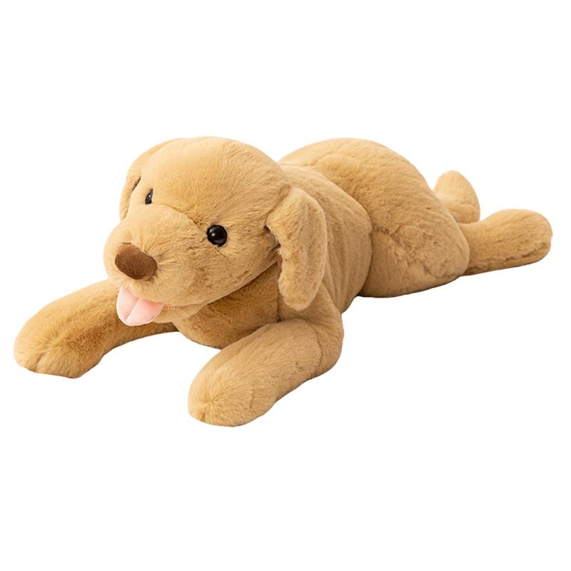 50/70 cm Cane Labrador Marrone Sdraiato Bambola Giocattolo Peluche Cartoon con Lingua Fuori Cane Cucciolo Animale Peluche Compagno Regalo